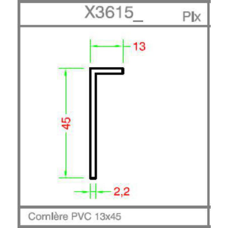 Habillage intérieur et extérieur - 1.3x4.5cm PVC Blanc 9016 - X3615 - L.260 - Lapeyre