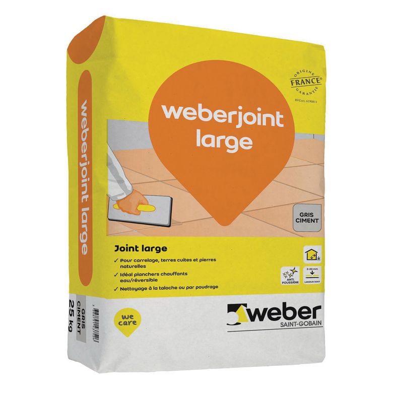 Weber - Joint WEBER large gris - 25 kg