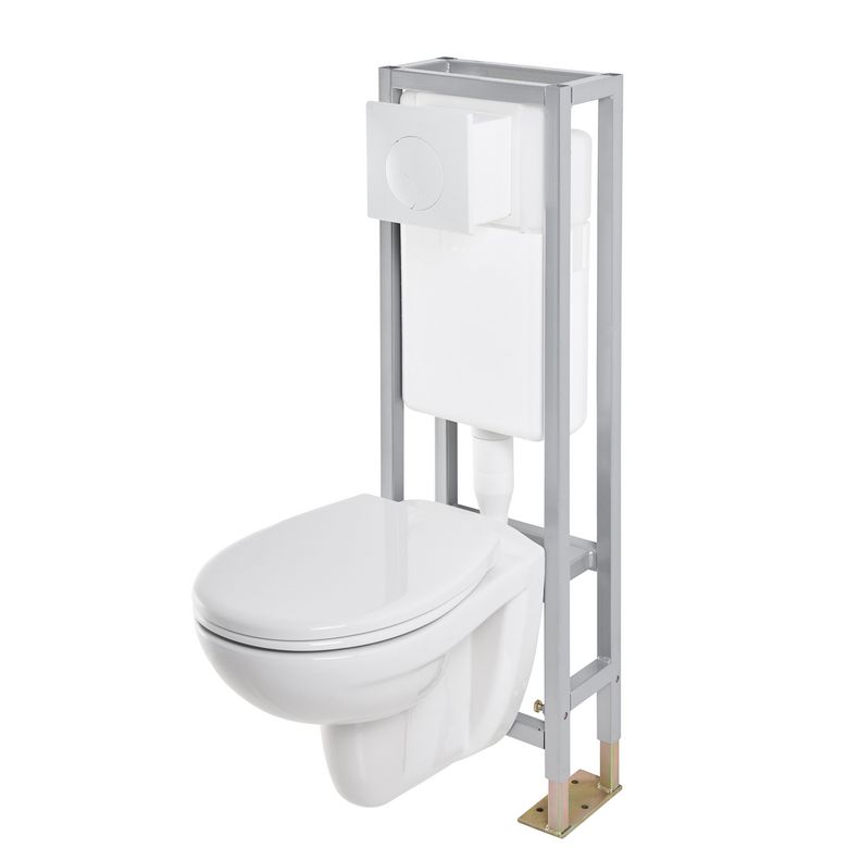 Bâti wc Set In sol sortie verticale + plaque blanche H.110 - Lapeyre