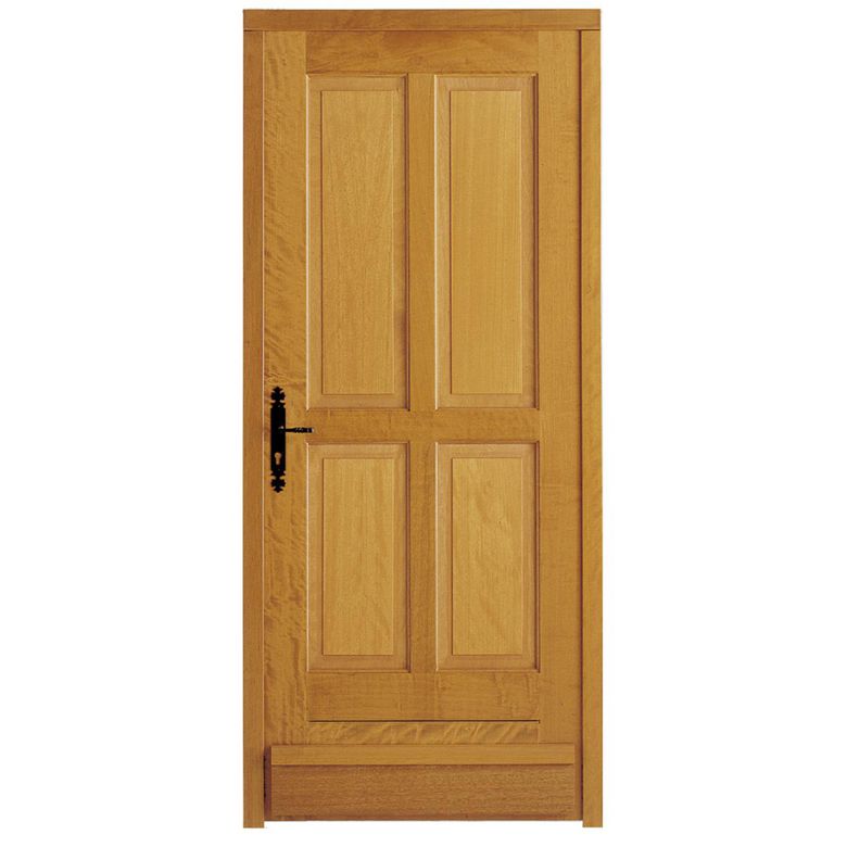 Porte d'entrée * bois exotique Adaptable pleine avec bâti H.215 x l.90 - Lapeyre