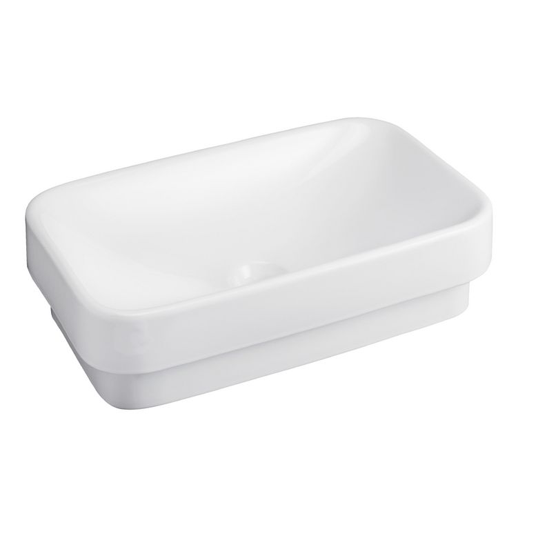 Comptez sur la vasque JOYAU pour rehausser le style de votre meuble de salle de bains. - Vasque semi-encastrée- PorcelaineDimensions : L.49,5 x l.30,5 x H13 cm