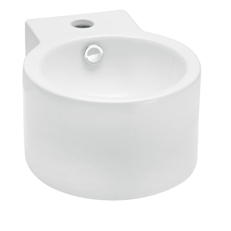 En porcelaine blanche sur un beau volume original, ce lavabo lave-mains à trop-plein est l'atout hygiène pour vos toilettes, palier ou hall d'entrée. Robinetterie complémentaire sur ce site. - Lave-mains- Panama- Porcelaine- L. 28 x l. 33 x H. 16 cm- Avec trop plein