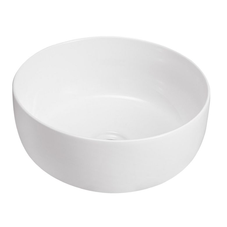 Vasque ELEGANCE porcelaine blanche à poser D40 - Lapeyre