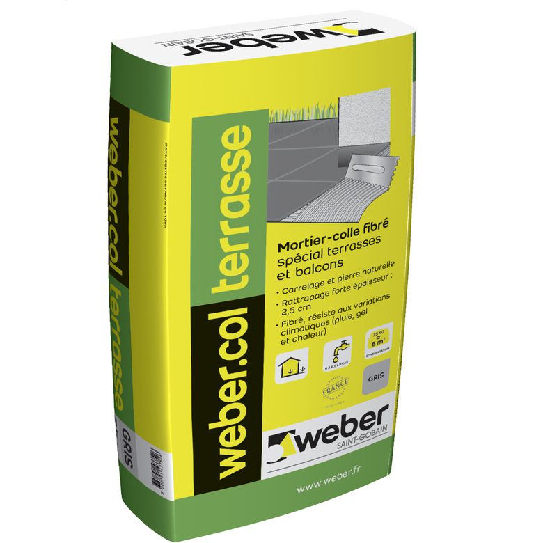 Weber - Colle WEBER colle terrasse gris - 25 kg