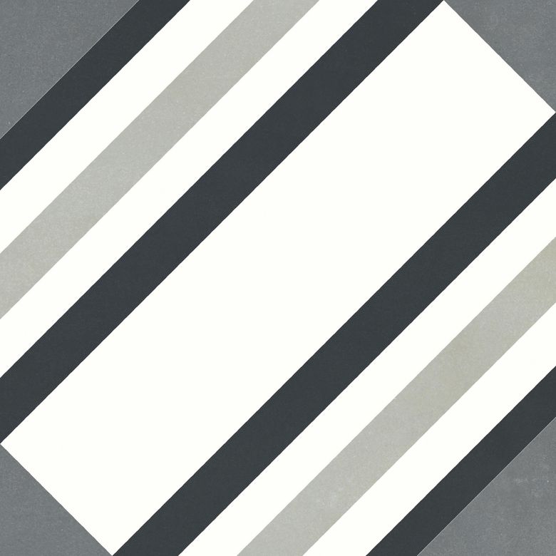 Carrelage HELIOS losange blanc pur/noir 20.3x20.3 ép.9mm aspect mat - Lapeyre