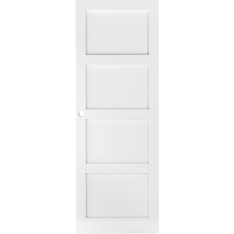Porte coulissante NAPLES laquée blanc H.204 x l.73 cm R8 cuvette - Lapeyre