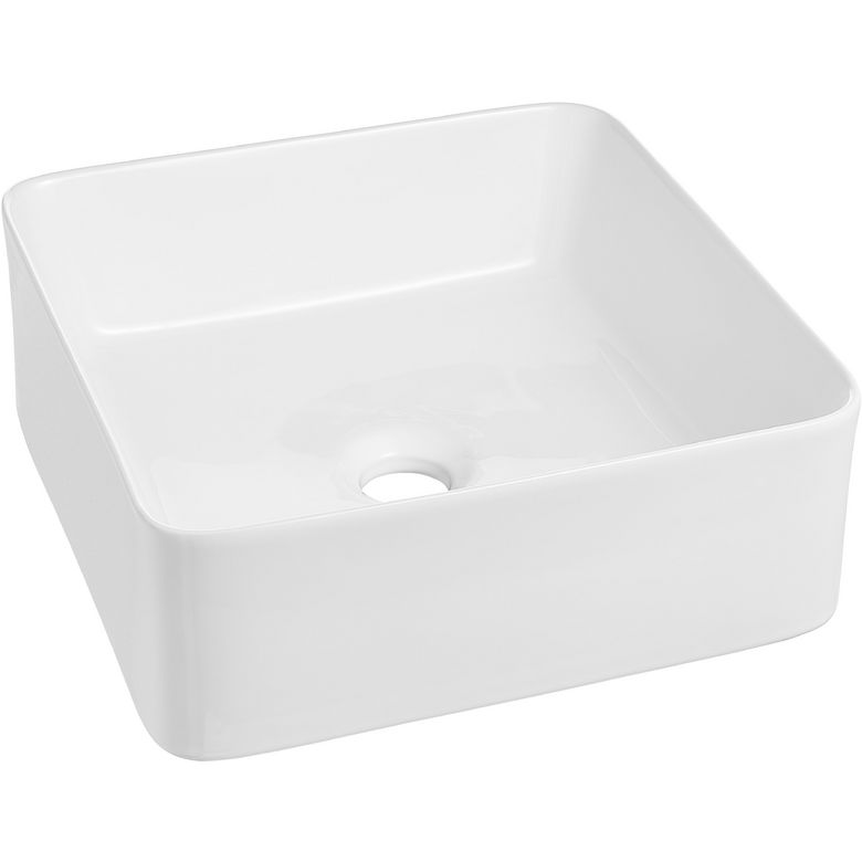 Vasque GRACILE porcelaine blanche à poser L.40 x l.30 - Lapeyre