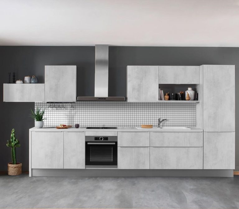 cuisine complète carrelage blanc faience
