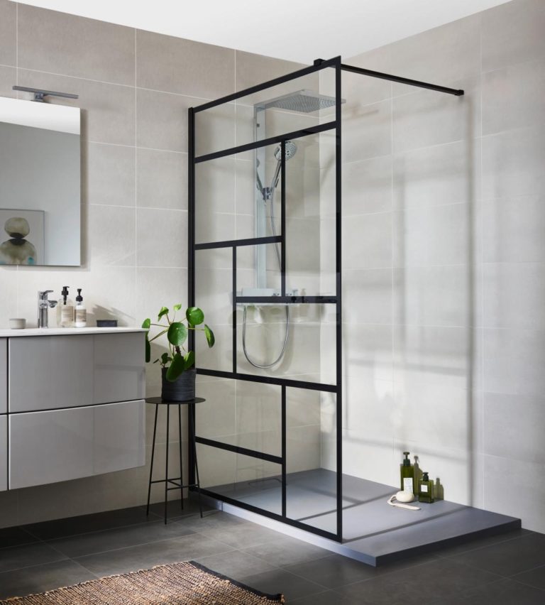 Paroi de douche sérigraphiée