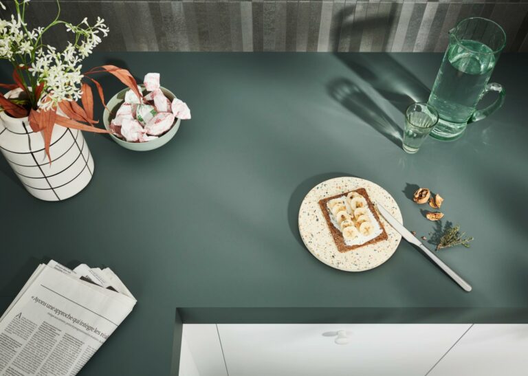 Plan de travail cuisine bleu vert