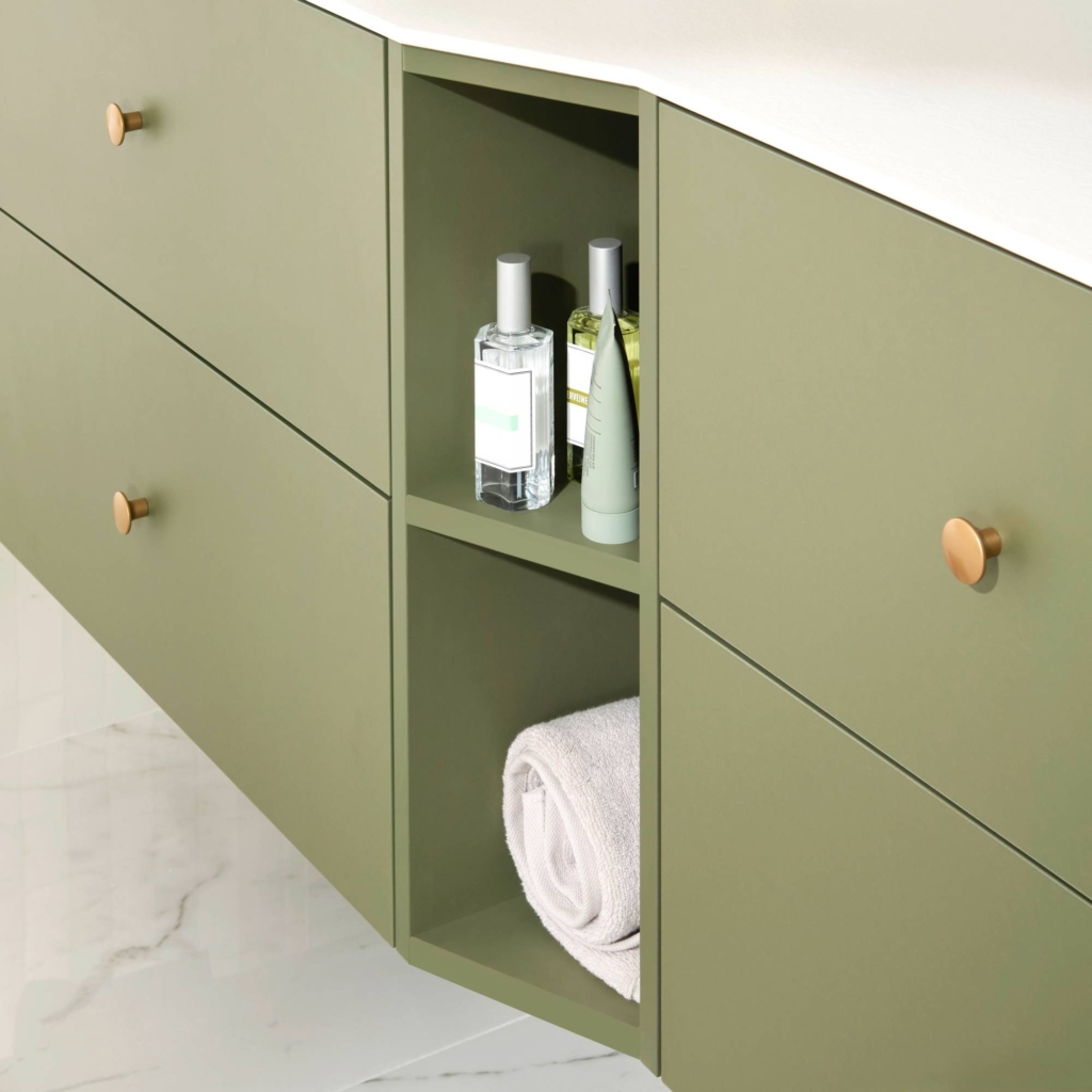meuble de salle de bain vert sauge